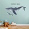 Humpback Whale Wall Stickers, sacinora Blue Sea Creature Animal Wall Decals Removable Vinyl Peel and Stick for Living Room Bedroom Bathroom Children's Room Sofa TV Background Art Decorations