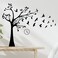 WOHAHA Black Tree Wall Stickers Black Birds Wall Decals Room Decorative Stickers Wall Decor Monotonous Living Room Bedroom Wall Art Decorations Removable Waterproof Peel and Stick Room Decor