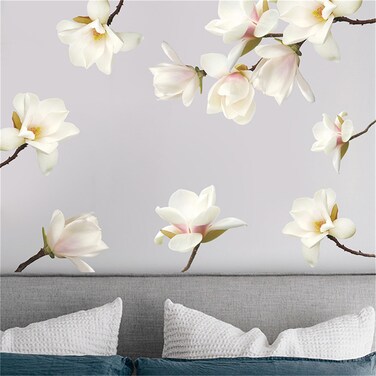 Flower Wall Stickers 3D Wall Decals Peel and Stick Removable Floral Wall Murals DIY Flowers Wall Decal for Nursery Girls Bedroom Living Room Bathroom Home Decoration