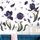 Purple Tulip Butterfly Flower Wall Stickers, sacinora Rose Peony Floral Art Plant Wall Decals Removable Vinyl Peel and Stick for Living Room Bedroom Children's Room Sofa TV Background Decorations