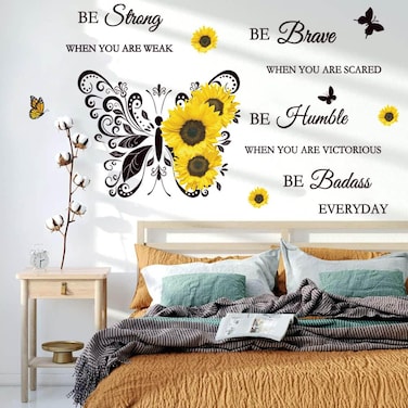 Datesno Inspirational Vinyl Decal, Be Strong Quote, Wall Sticker Home Decor, Black, 11.5 x 0.6 inches