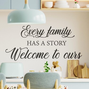 My Vinyl Story - Every Family Has a Story Welcome to Ours - Large Wall Decals for Bedroom Family Decal Quote Word Sayings Sticker Sign Family Decor Removable Vinyl for Living Room Home 30x14 Inches
