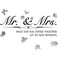 Mr. and Mrs. Wall Decals Peel and Stick Wedding Sayings Art Lettering Stickers Romantic Wedding Anniversary Decor Living Room Bedroom Home Decorations