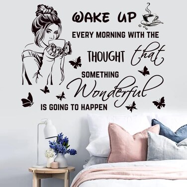 Inspirational Wall Decals Quotes Motivational Inspirational Wall Stickers Letter Wall Decals Vinyl Sayings Beauty Eye Wall Stickers for Women Bedroom Girls Bathroom Beauty Salon Wall Decoration.