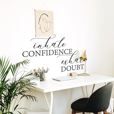 My Vinyl Story Large Inhale Confidence Exhale Doubt Wall Sticker Inspirational Wall Decal Motivational Office Decor Quote Inspired Gym Wall Art Vinyl Wall Decal School Classroom Words and Saying