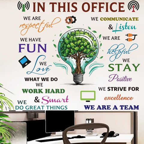 Office Inspirational Wall Decals Positive Sayings Peel Stick Wall Decals Stickers Colorful Motivational Lettering Teamwork Decorations Company Wall Art for Office Home Decor Wall Decoration.