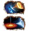 Amaonm 2 Pack Creative Removable 3D Black Hole Wall Stickers Outer of Space Scene Through The Wall Fake Window Wall Decals Art Decor for Kids Baby Nursery Bedroom Living Room Playroom (A)