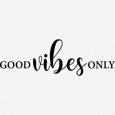 My Vinyl Story Good Vibes Only Inspirational Wall Decal Motivational Office Decor Quote Inspired Motivated Positive Focused Wall Art Vinyl Wall Decal School Classroom Words and Saying 36x10 in