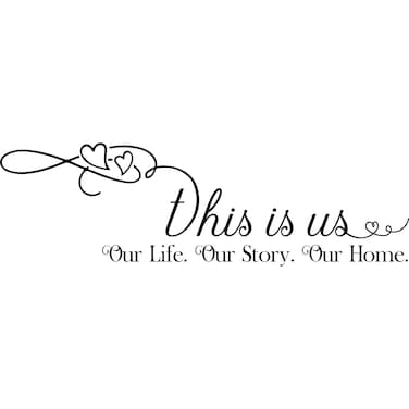 My Vinyl Story This is Us Our Life Story Home Wall Sticker Dining Room Wall Decal for Living Room Family Decor Sign Quote Wall Art Vinyl Wall Decal Kitchen Bed Room Words and Saying Rustic Farmhouse