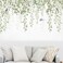 Green Vine Leaves Wall Decals Peel and Stick Hanging Green Ivy Plants Leaf Birds Wall Stickers Living Room Bedroom Office Sofa TV Background Wall Decor 34.6in*20.8in