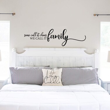 MY VINYL STORY - Large Family Wall Decals for Living Room Decor Family Wall Decor Wall Stickers Decorations Home Art Bedroom Love Decals Quotes Word (Some Call It Chaos We Call It Family)
