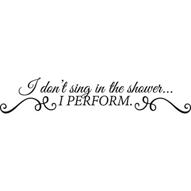 My Vinyl Story I Don't Sing in The Shower I Perform Large Funny Bathroom Wall Decal for Home Bathroom Decor Family Quote Wall Art Word Sayings Sticker Sign Removable Vinyl