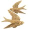 Framendino, 2 Pack Gold Bird Wall Figurines 3D Swallow Sculptures Flying Birds Art Sculpture Hanging Decor for Home Bedroom