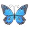 ULTNICE Metal Butterfly Wall Art Decor Iron Butterflies Wall Sculpture Hanging Butterflies Wall Sculpture for Indoor Outdoor Decor Blue
