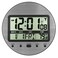 Alarllok Atomic Digital Wall Clock Battery Operated with Temperature,Seconds,Date and Day of Week - Easy to Read/Set,Auto DST,Aluminum Silver,Round,Wall Mount/Desk