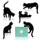 YuQi 5PCS Black Cat Wall Art Decor Set, Wooden Black Cat Silhouettes for Halloween Christmas Gifts for Cat Lovers, Wood Cat Wall Sculptures Collectible Figurines w/Gift Box for Home Office Decor