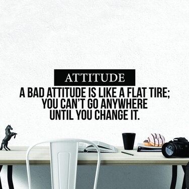 My Vinyl Story Large Attitude Inspirational Wall Decal Motivational Office Decor Quote Inspired Motivated Positive Focused Wall Art Vinyl Wall Decal School Classroom Words and Saying 30x10 in