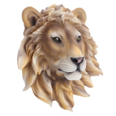 ULTNICE Simulation Resin Ornament Lion Head Wall Decor Faux Animal Head Wall Hanging Resin Craft Wall Mounted Faux Lion Head Bust Rustic Farmhouse Decor Animal Wall Sculpture