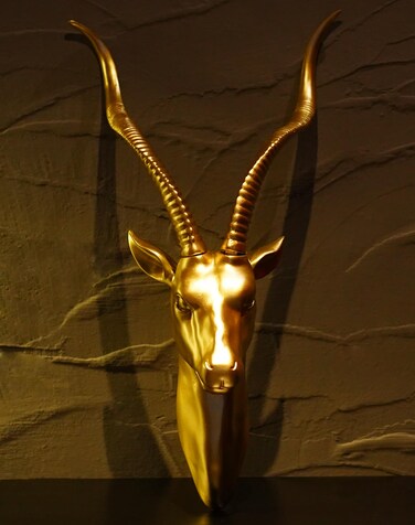Fashionoda Large Antelope Wall Sculpture Statue - Wall Mounted Animal Heads - Rustic Dining Room Decor &amp; More, Antelope Decorations for Home - 20.5 inch