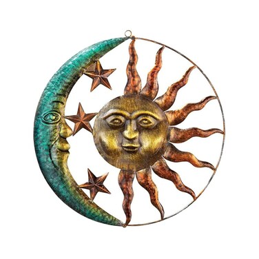 OFFSCH 1Pc Moon Pendant Wall Art Decor Unique Macrame Wall Hanging Decoration for Home Living Room Office Garden Creative Wall Decor