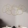 Hicarer 3 Pcs Interlocking Rings Wall Sculpture Abstract Home Wall Decor Gold Metal Wall Decor Aesthetic Gold Wall Decor for Art Bedroom Living Room Bathroom Home