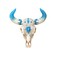 BestGiftEver Tooled Bull Skull Wall Decor with Turquoise Gems &amp; Flowers   Rustic Southwestern Home Accent   Western Hanging Wall Art Sculpture   Faux Bull Skull   Cow Skull Alternative