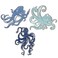 Vercraft 3 Pcs Wooden Octopus Wall Decor Farmhouse Ocean Octopus Wall Hanging Beach Blue Octopus Wall Art Wood Nautical Rustic Decorative Coastal Octopus Wall Sculptures for Home Office Indoor Outdoor