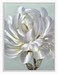 SYGALLERIER White Flower Metal Wall Art Hand Crafted 3D Abstract Flower Artwork Framed Modern Aluminum Sculpture Contemporary Metallic Botanical Pictures for Living Room Bedroom Office Decor