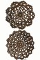 Asiana Home Decor Set of 2 Round Carved Wood Wall Art. Oriental Carved Lotus Round Wood Plaque in Brown Finish Size 12"x12"x0.5