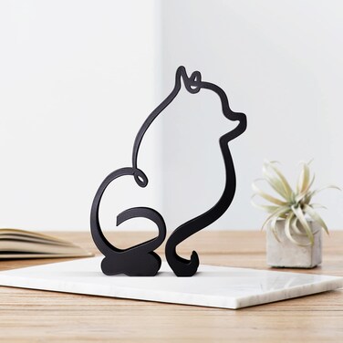 KOLYMAX Metal Dog Minimalist Art Wall Sculpture, Minimalist Abstract Dog Line Wall Art, Modern Minimalist Home Decoration Minimalist Living Room Wall Decoration (Pomeranian)