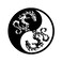 JHUNG GA YEI Japanese Chinese Dragon of Metal Wall Sculpture, Yin Yang Decor Abstract Wall Art for Gift, Wall Hangings for Home Office Bathroom Living Room Garden Outdoor Farmhouse