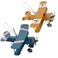 Hagao Mini Retro Fighter, Ironwork Airplane Boxed Ferruginous Toy Model for Hanging Wall Decorations, Holiday, Party, DIY Room Decor Home Models Blue Yellow 2pcs