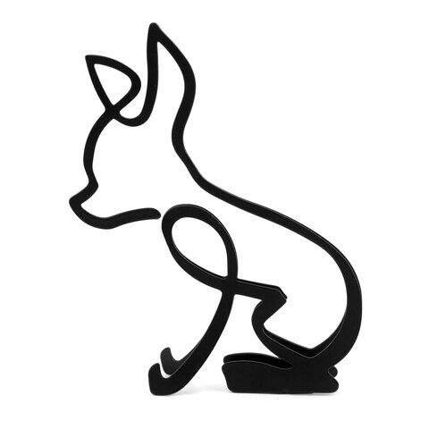 Marsrut Abstract Chihuahua Metal Dog Sculpture Minimalist Geometric Line Art Breed Wall and Table Decor Wire Art Statue for Living Room Home Office Desktop Ornament Decoration