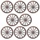 8 Pieces Wooden Wagon Wheel Wall Decor 10 Inches Old Western Wood Wall Art Farmhouse, Rustic Yard Decor Wood Hanging Decorative Wheels for Garden Home Bar Garage
