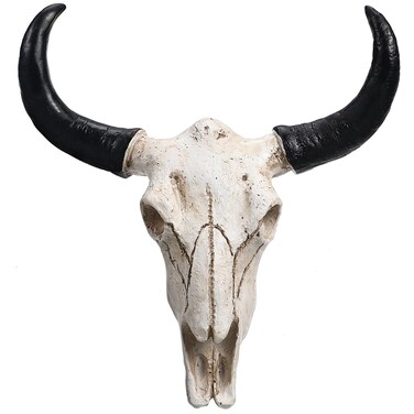 SEWACC Skull Wall Decor Long Horn Cow Skull Wall Hanging Ornaments for Home