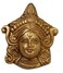 Purpledip Brass Idol Goddess Durga: Wall Hanging Small Plaque (12432)