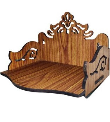 Generic Small Beautiful Wooden Temple/MANDIR for Home/Office/Shop (DIY)(15 CM /6 INCHES) (Brown), JCSMEJ3903