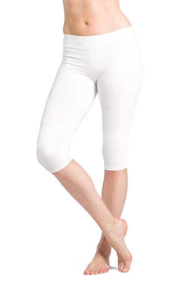 Fishers Finery Women's 16" Fitness Workout Running Dance Yoga Capri (B Wht, S)