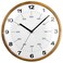 Tahitica Wooden Wall Clock, 12 Inch Modern Non-Ticking Silent Wall Clocks Quartz Decorative Clocks, Classic Large Number Round Clock for Bedroom Home Kitchen Room Office School