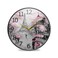ALAZA Paris Eiffel Tower Couple Pink Floral Acrylic Painted Silent Non-Ticking Round Wall Clock, 9.5 Inch Battery Operated Quiet Desk Clock Home Art Bedroom Living Dorm Room Office School Decor