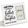 Zauly Father Daughter Wooden Picture Frame Gift, Love Between a Father and Daughter Knows No Distance Wood Photo Frame Gifts for Bday Father's Day Long Distance, Tabletop &amp; Wall Mounting, 4x6 Photo