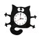 MYCENSE Cat Shaped Wall Clock Non-Ticking Battery Operated Art Clock for Bedroom Kitchen Decoration