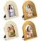 Wesiti 4 Pcs 2 x 3 Inch Vertical Arc Resin Picture Frame Mini Decorative Photo Frame with Gradient Design Antique Picture Frames for Tabletop Wall Hanging Display Home Decor, Gold and White with Gold