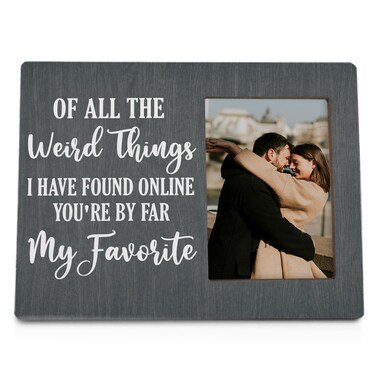 ANIANG Of All the Weird Things I Have Found Online, Couples Picture Frame, Couple 8x10 Photo Frame, Long Distance Relationship Gifts, Online Dating Gifts Picture Frame for Home Tabletop Wall