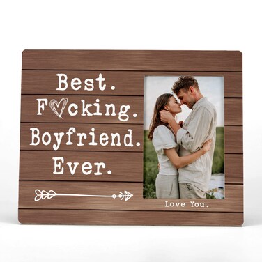 FONDCANYON Best Boyfriend Ever Picture Photo Frame,Best Boyfriend Picture Frames,Best Boyfriend Gifts For Men Him Birthday Christmas Valentine Anniversary(4x6 Inch Photo)