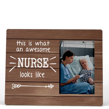 FONDCANYON Nurse Gift, This Is What an Awesome Nurse Looks Like Picture Photo Frame, Cool Gifts for Nurses, Nurse Practitioner Gifts, Nurse Appreciation Gifts, 4x6 Picture Frame