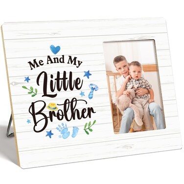 Brother Picture Frame Gift,Me and My Little Brother Wooden Photo Frame for Tabletop Wall Display,Brother Gifts from Brother Sister,Big Brother Gifts for Boy,Brother Gifts for Birthday Christmas