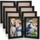 Kigley 4 Pcs 5 x 7 Double Picture Frames Hinged Vertical Double Standing Picture Frames Black 2 Opening Folding Family Frames for School Family Collage Tabletop Displays Decoration