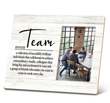 SRADMO Team Gifts,Team Gifts for Employees,Gifts for Team,Appreciation Gifts for Coworkers Colleagues,Inspirational Picture Frame,Team Definition 10x8 inch Wooden Tabletop Photo Frame
