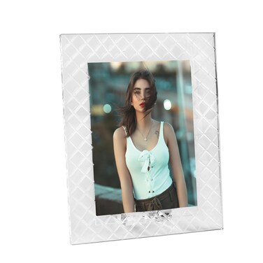 kitCom Crystal Diamond 5x7 Frame, Luxury Diamond Crystal Craft, Crystal Standing Photo Frame (Frame Size 7.48" x 9.44")